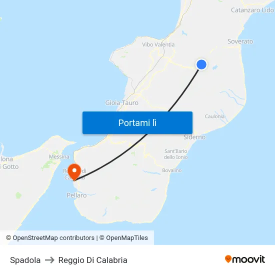 Spadola to Reggio Di Calabria map
