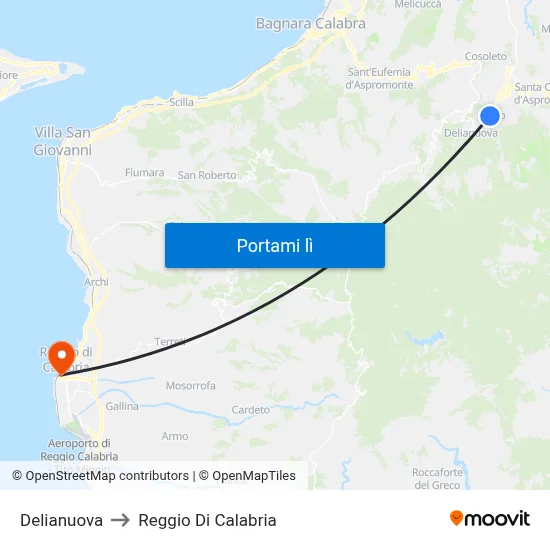 Delianuova to Reggio Di Calabria map
