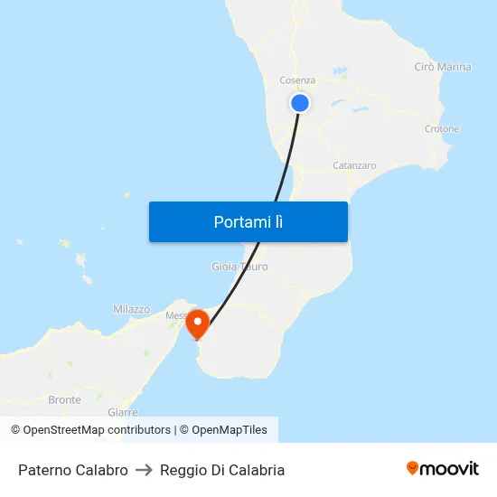 Paterno Calabro to Reggio Di Calabria map