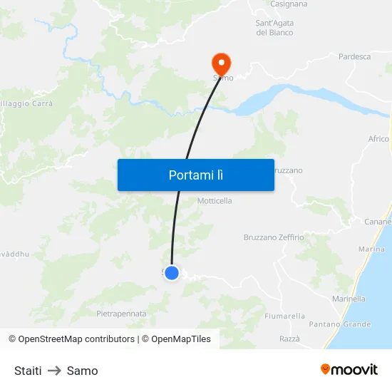 Staiti to Samo map