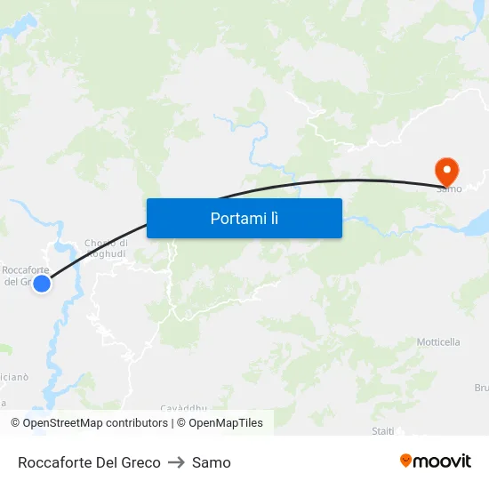 Roccaforte Del Greco to Samo map