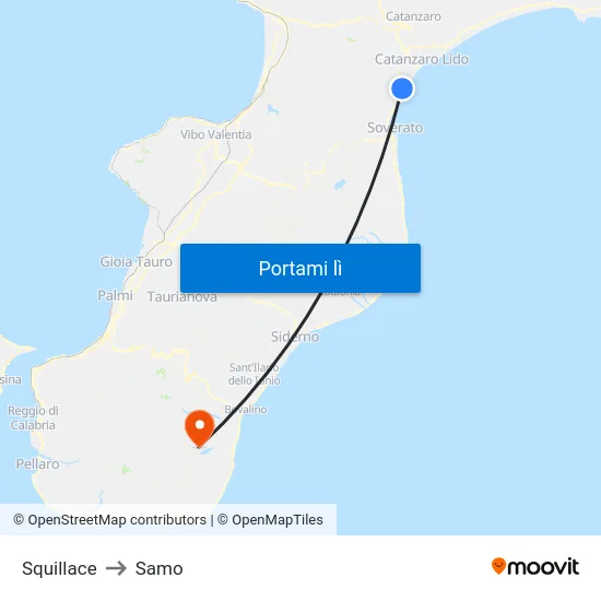 Squillace to Samo map