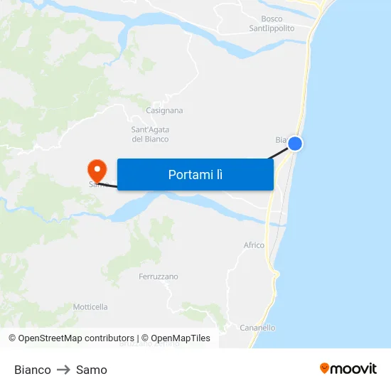 Bianco to Samo map