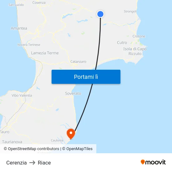 Cerenzia to Riace map