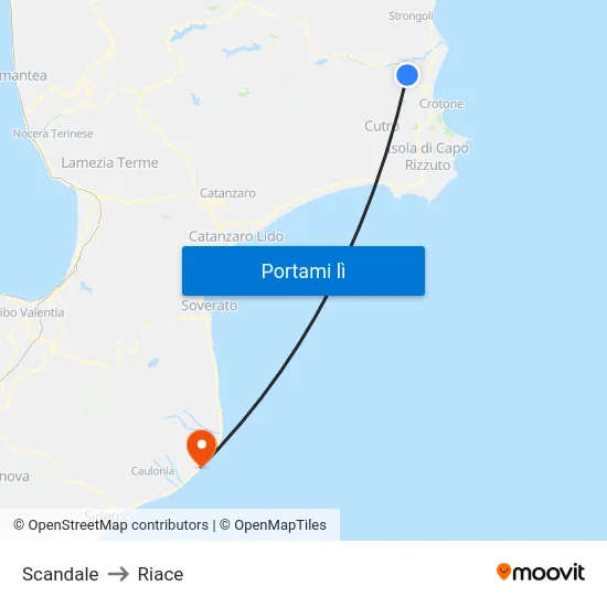 Scandale to Riace map
