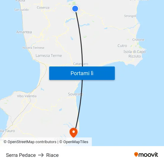 Serra Pedace to Riace map