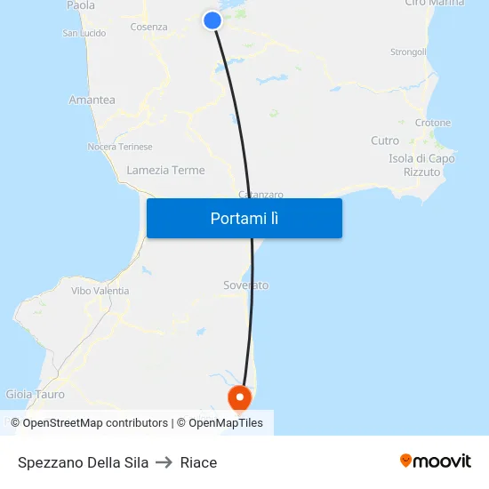 Spezzano Della Sila to Riace map