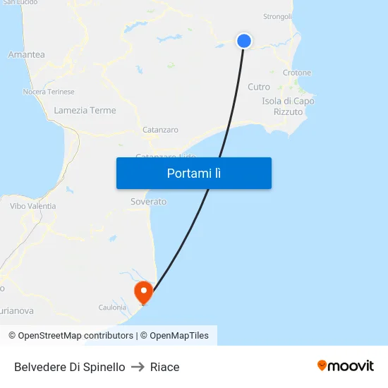 Belvedere Di Spinello to Riace map