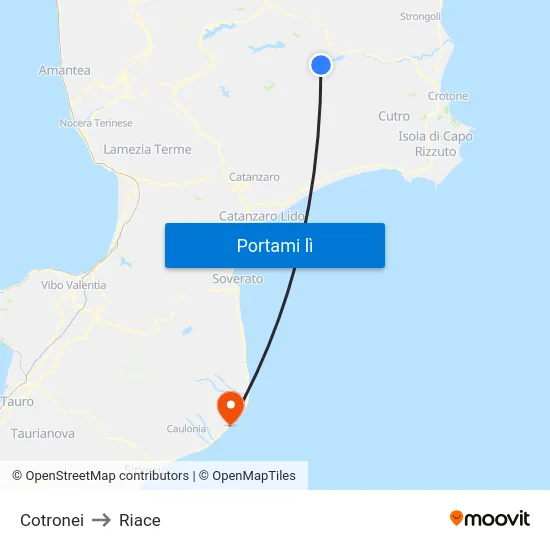 Cotronei to Riace map