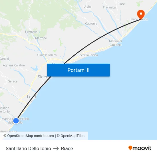 Sant'Ilario Dello Ionio to Riace map