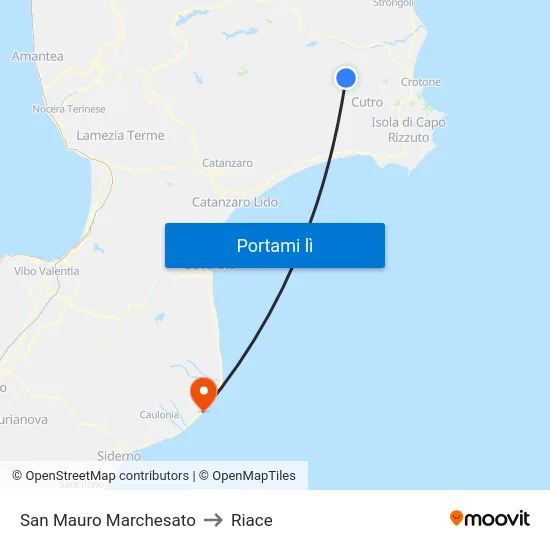 San Mauro Marchesato to Riace map