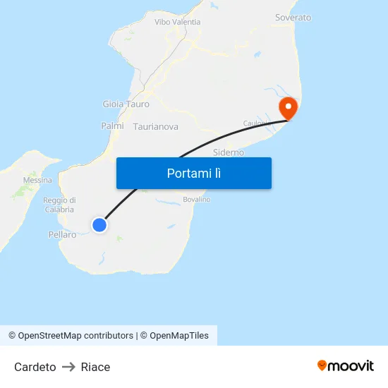 Cardeto to Riace map