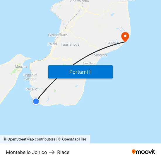 Montebello Jonico to Riace map