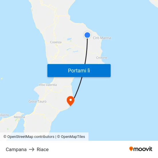 Campana to Riace map