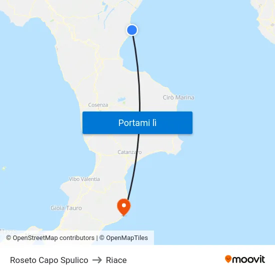 Roseto Capo Spulico to Riace map