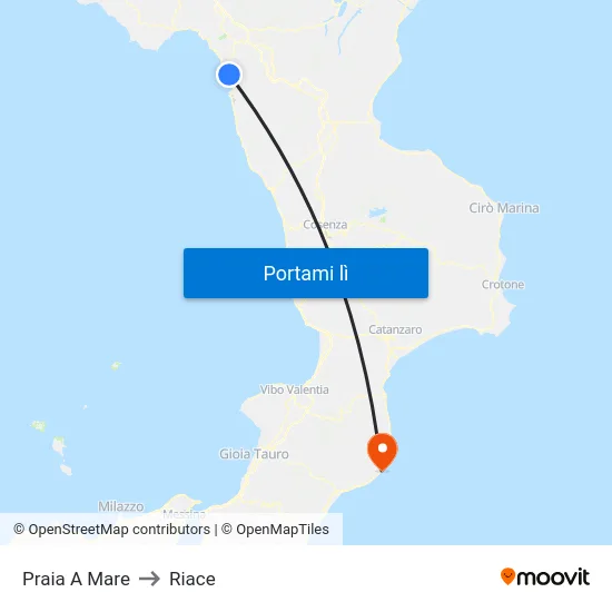 Praia A Mare to Riace map