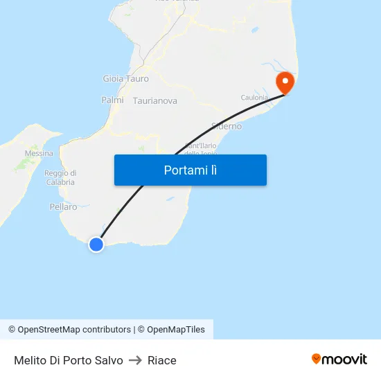 Melito Di Porto Salvo to Riace map