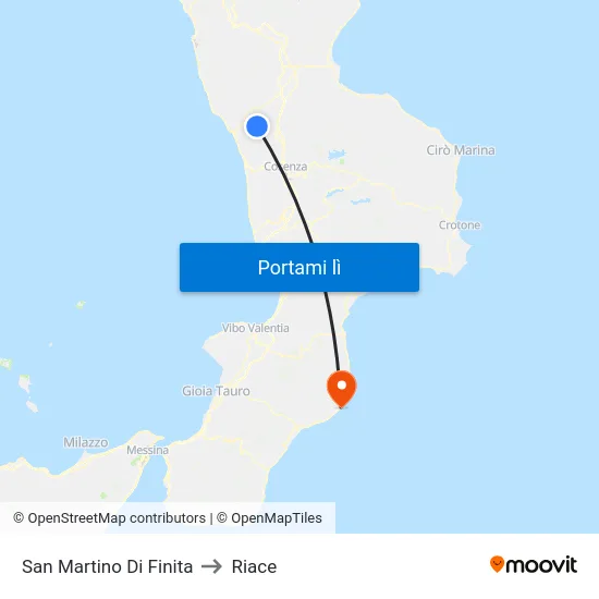 San Martino Di Finita to Riace map