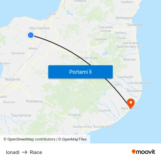 Ionadi to Riace map