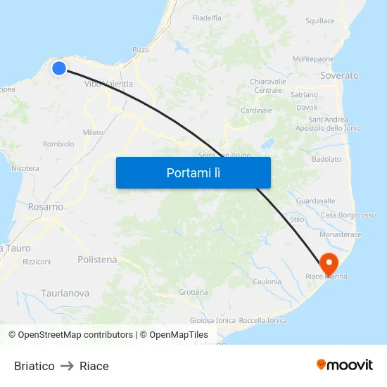 Briatico to Riace map