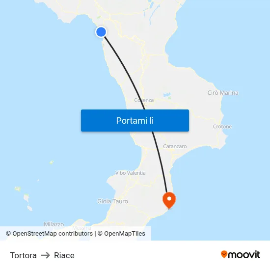Tortora to Riace map