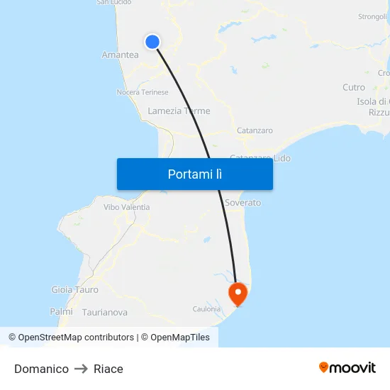 Domanico to Riace map