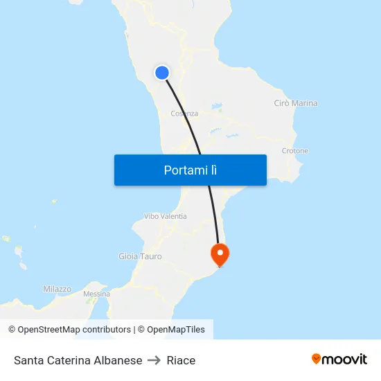 Santa Caterina Albanese to Riace map