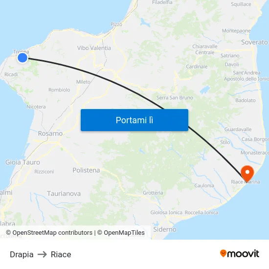 Drapia to Riace map