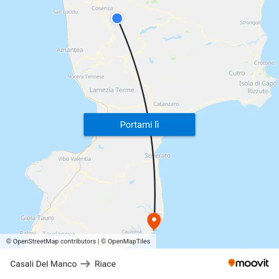 Casali Del Manco to Riace map