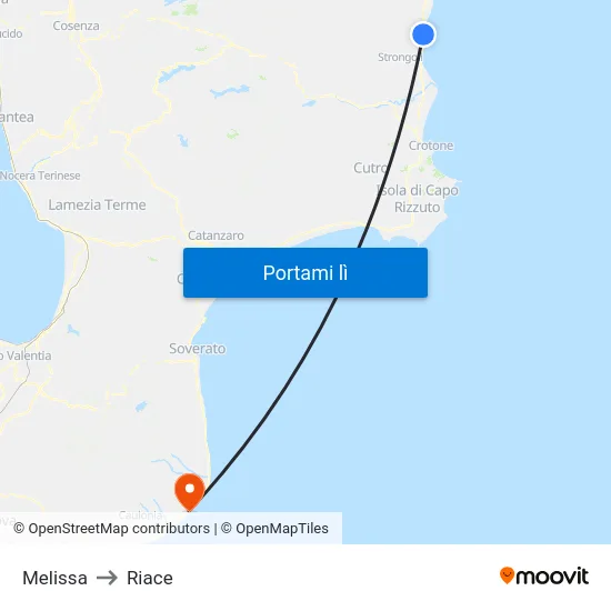 Melissa to Riace map
