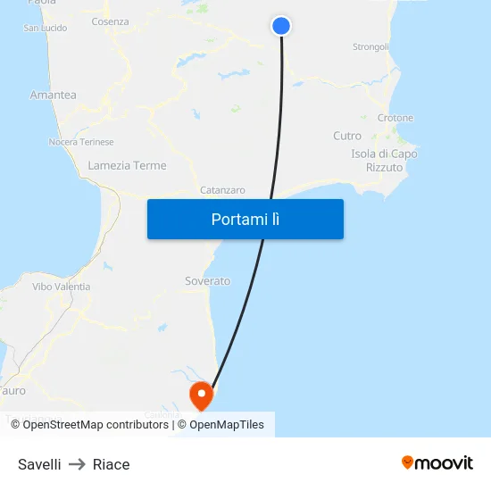 Savelli to Riace map