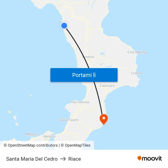 Santa Maria Del Cedro to Riace map