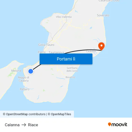 Calanna to Riace map