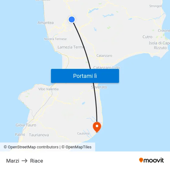 Marzi to Riace map