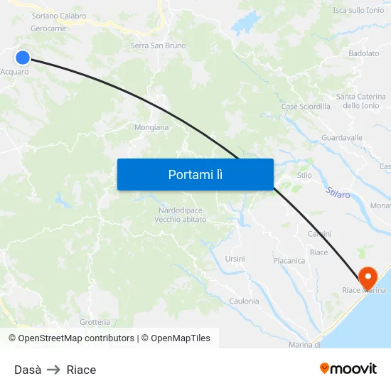 Dasà to Riace map