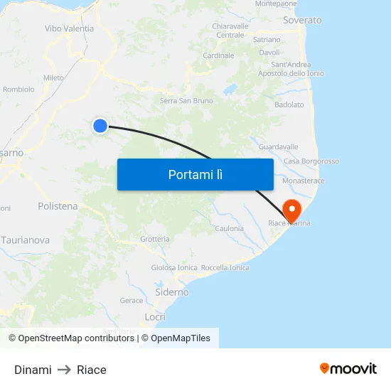 Dinami to Riace map