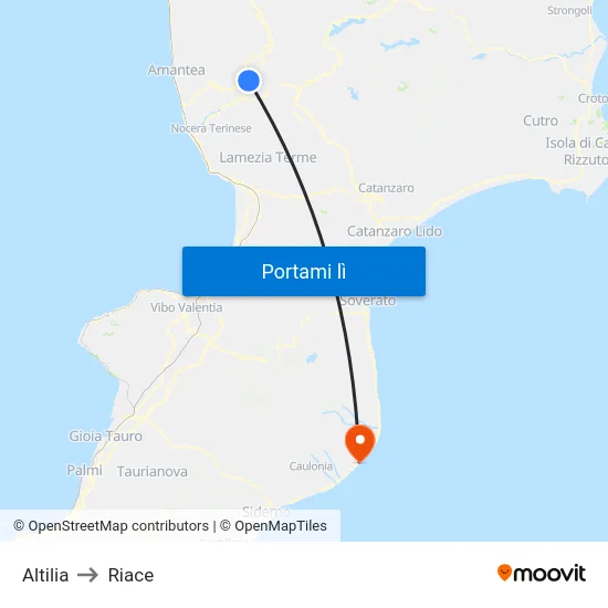 Altilia to Riace map