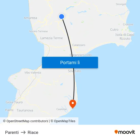 Parenti to Riace map