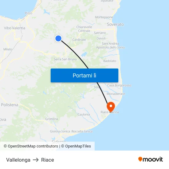 Vallelonga to Riace map