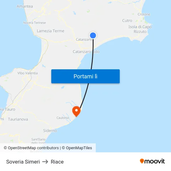 Soveria Simeri to Riace map