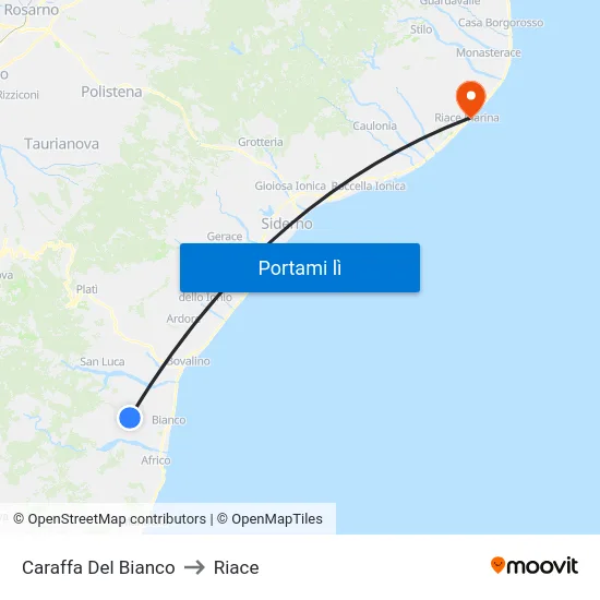 Caraffa Del Bianco to Riace map