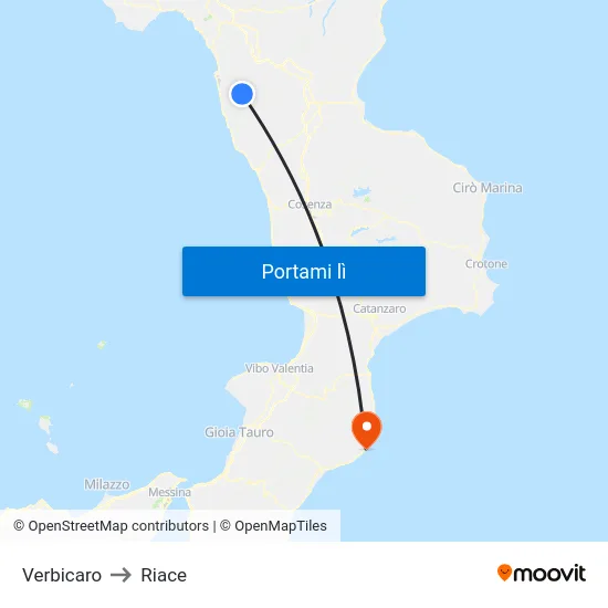Verbicaro to Riace map