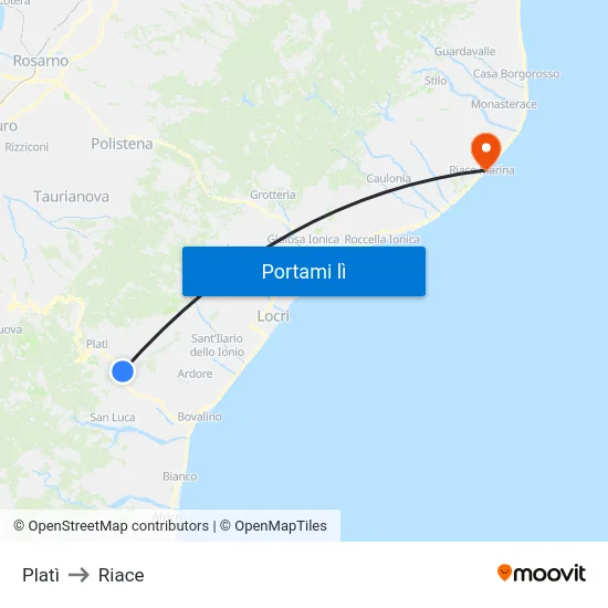 Platì to Riace map