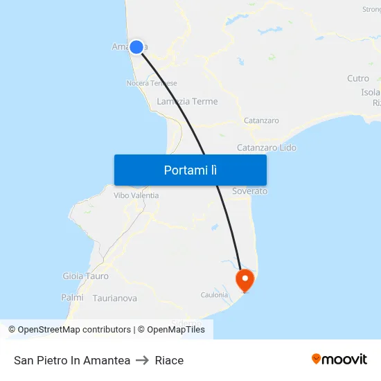 San Pietro In Amantea to Riace map