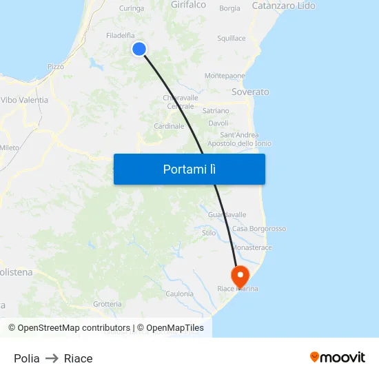 Polia to Riace map