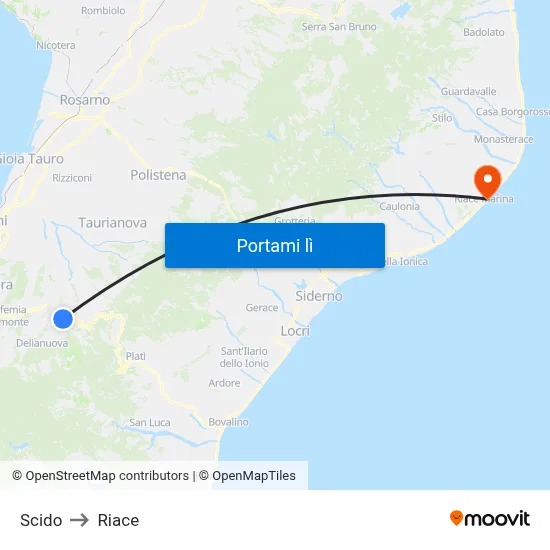 Scido to Riace map