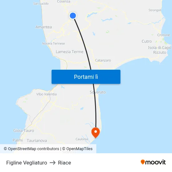 Figline Vegliaturo to Riace map