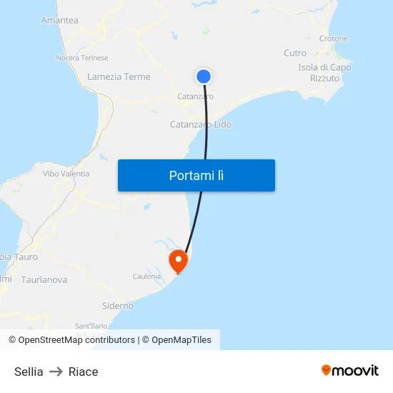 Sellia to Riace map