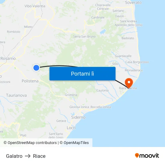 Galatro to Riace map