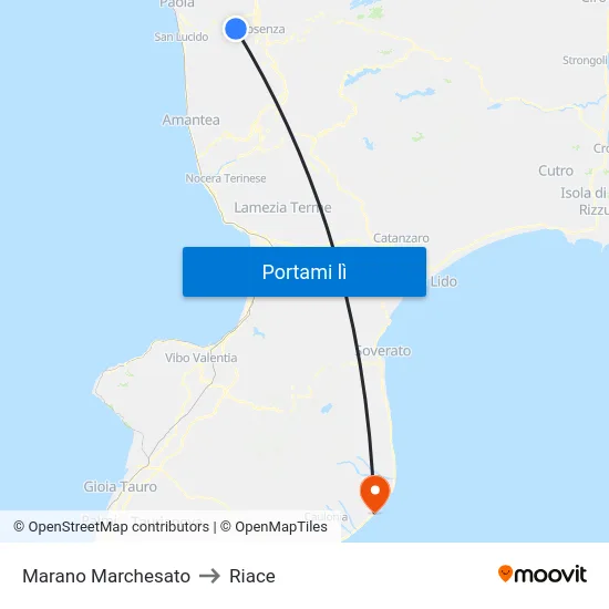 Marano Marchesato to Riace map